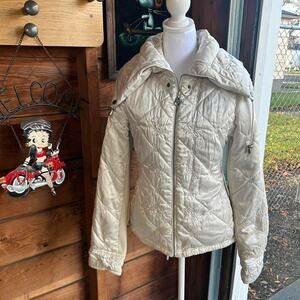 Vintage y2k guess cream puffer jacket